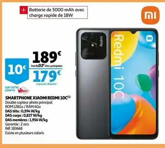 Auchan Smartphone xiaomi redmi 10c offre