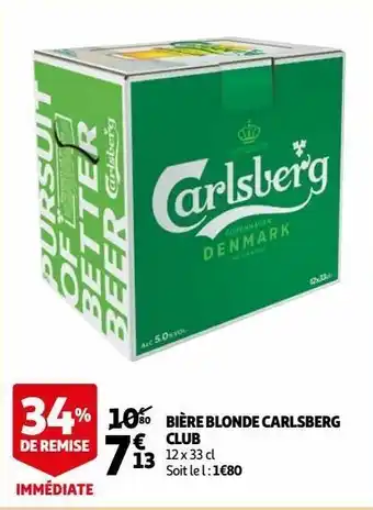 Auchan Bière blonde carlsberg club offre