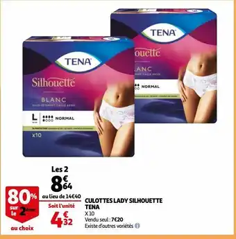 Auchan Culottes lady silhouette tena offre