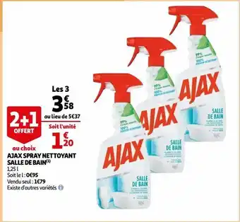 Auchan Ajax spray nettoyant salle de bain offre