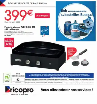 Brico Pro Plancha Vintage Pure Grill 260 + Kit Nettoyage offre
