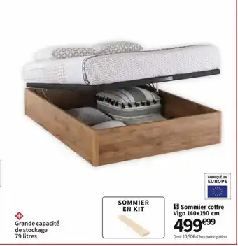 Conforama Sommier Coffre Bigo 140x190 cm offre
