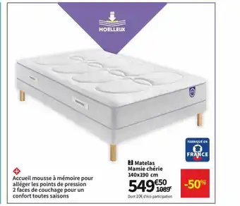 Conforama Matelas Mamie Chérie 140 x 190 cm offre