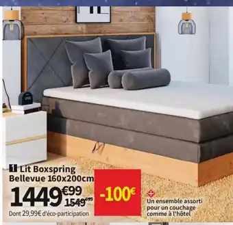 Conforama Lit Boxspring Bellevue 160x200 cm offre