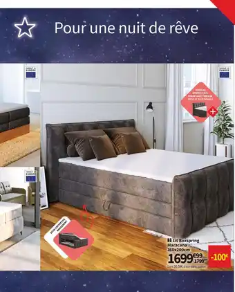 Conforama Lit Boxspring Maracana 160x200 cm offre