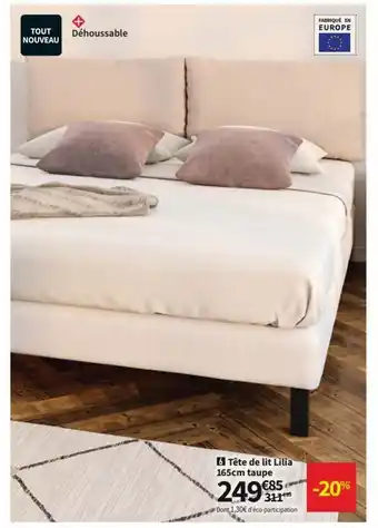 Conforama Tête De Lit Lilia 165cm Taupe offre