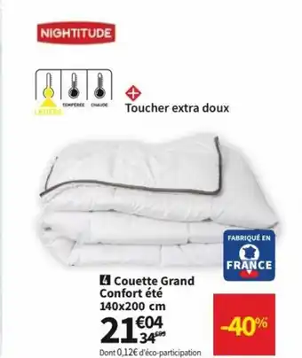 Conforama Couette Grand Confort été 140 x 200 cm offre