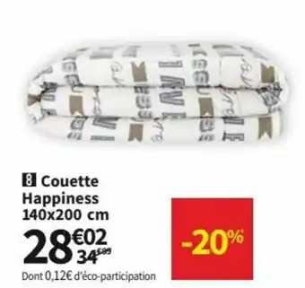 Conforama Couette Happiness 140 x 200 cm offre