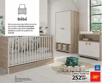 Conforama Lit Bébé évolutif Calinou 70x140 cm offre