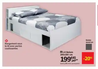 Conforama Lit Belem 140 x 190 cm offre