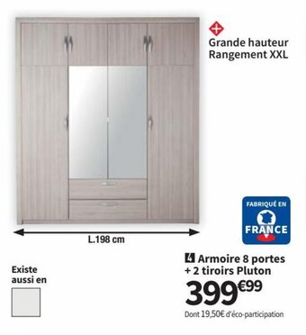 Conforama Armoire 8 Portes + 2 Tiroirs Pluton offre