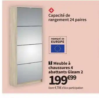 Conforama Meuble À Chaussures 4 Abttants Gleam 2 offre