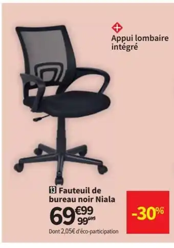 Conforama Fauteuil De Bureau Noir Niala offre