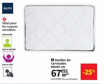Conforama Oreiller Air Cervicales 40x60 cm offre