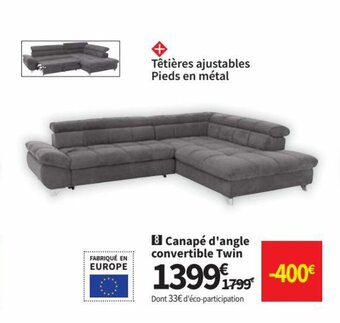 Conforama Canapé D'Angle Convertible Twin offre
