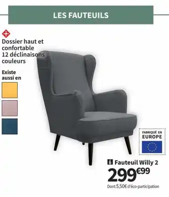 Conforama Fauteuil Willy 2 offre