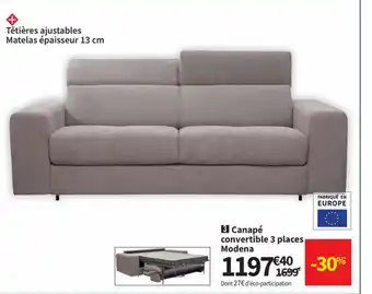 Conforama Canapé Convertible 3 Places Modena offre