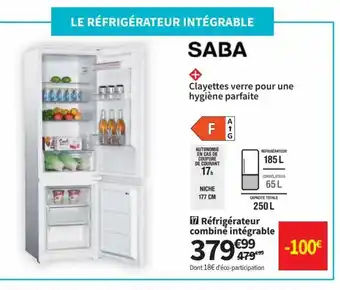 Réfrigérateur Combiné Intégrable