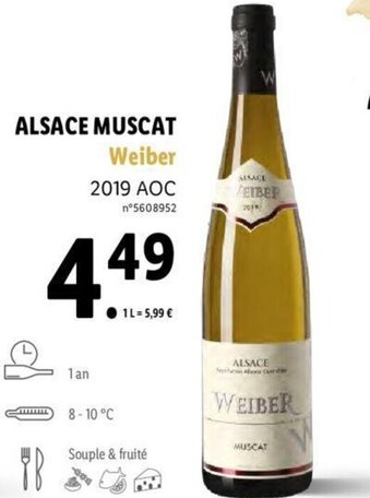 Lidl Alsace Muscat Weiber offre