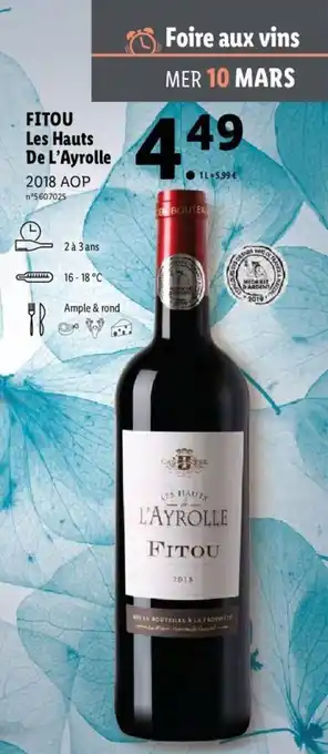 Lidl Fitou Les Hauts De L'Ayrolle offre