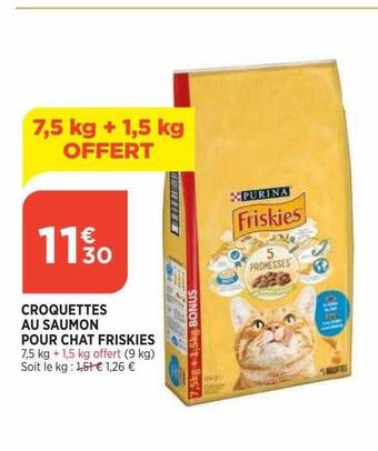 Bi1 Croquettes Au Saumon Pour Chat Friskies offre