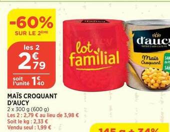 Bi1 Maïs Croquant D'aucy offre