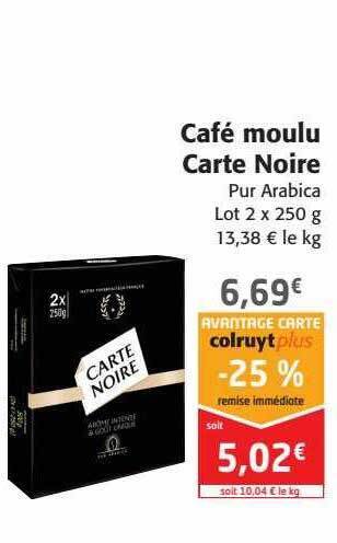 Colruyt Café Moulu Carte Noire offre