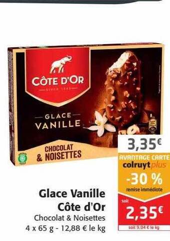 Colruyt Glace Vanille Côte D'or offre
