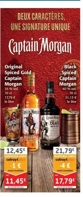 Colruyt Original Spiced Gold Captain Morgan, Black Spiced Captain Morgan offre