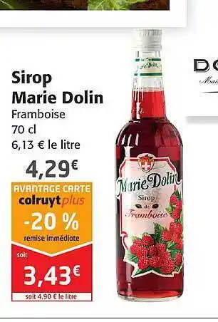 Colruyt Sirop Marie Dolin offre