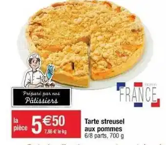 Cora x Carrefour Tarte Streusel Aux Pommes offre