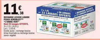 E.Leclerc Recharge Lessive Liquide Peaux Sensibles offre