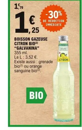 E.Leclerc Boisson Gazeuse Citron Bio offre