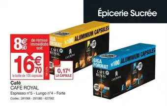 Promocash Café Royal offre