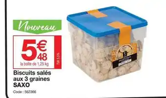Promocash Biscuits Salés Aux 3 Graines Saxo offre
