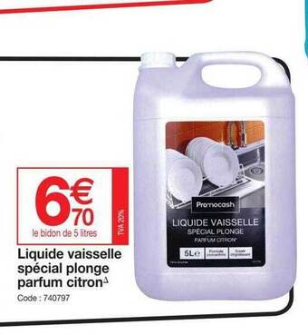 Promocash Liquide Vaisselle Spécial Plonge Parfum Citron offre