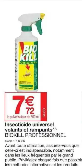 Promocash Insecticide Universel Volants Et Rampants Biokill Professionnel offre