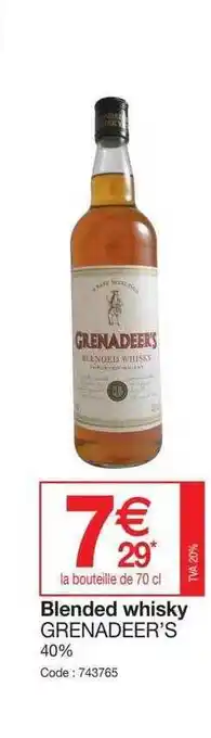 Promocash Blended Whisky Grenadeer's offre