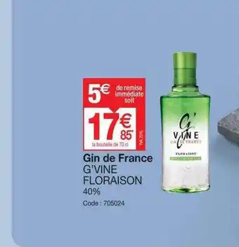 Promocash Gin De France G'vine Floraison offre
