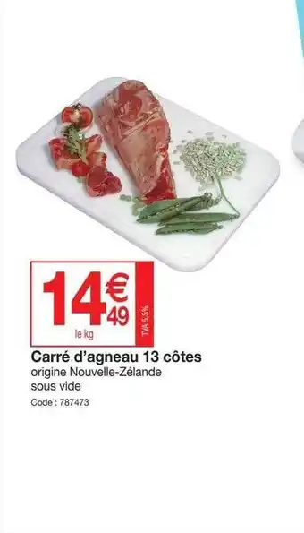 Promocash Carré D'agneau 13 Côtes offre
