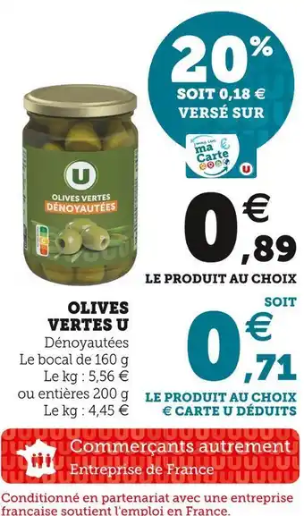 Super U U olives vertes offre