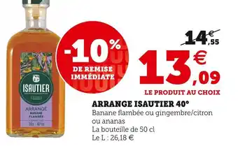 Super U Isautier arrange 40° offre