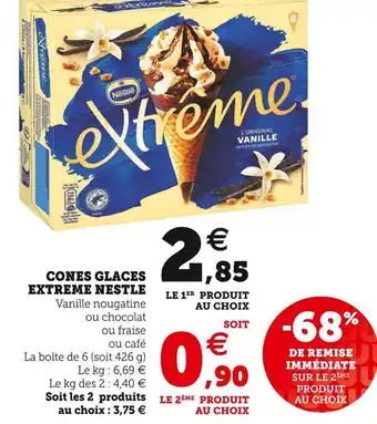 Super U Nestle cones glaces extreme offre