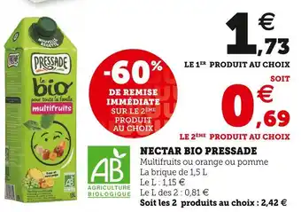 Super U Pressade nectar bio offre