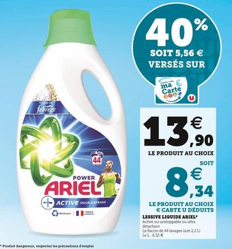 Super U Ariel lessive liquide* offre