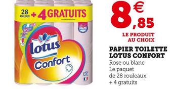 Super U Lotus confort papier toilette offre