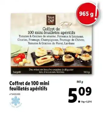 Lidl Coffret De 100 Mini Feuilletés Apéritifs offre