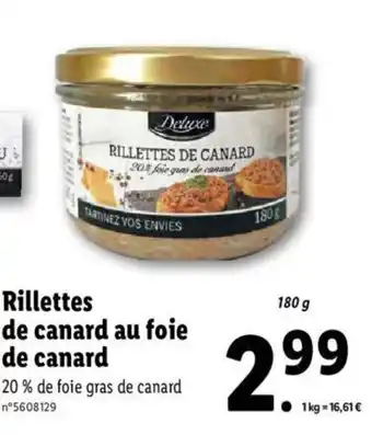Lidl Rillettes De Canard Au Foie De Canard offre