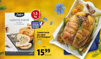 Lidl Canette Farcie Aux Cèpes Et à l'Armagnac offre