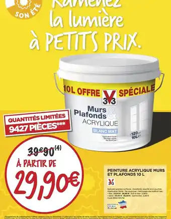 Bricomarché Peinture Acrylique Murs et Plafonds 10 L offre